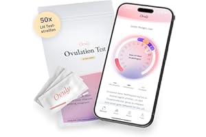 OVULY Ovulationstest | 50 x Fruchtbarkeitstest für Frauen mit App - Ovulationstest 20 miu - LH Test - Kinderwunsch Hilfsmitte