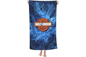 NICHIYOBI Ha-rley D-avi-dson Strandtücher,3D-Digitaldruck Badetücher,modischer Auftritt,Reisetuch,Weich und lichtbeständig (2,90cmx180cm)