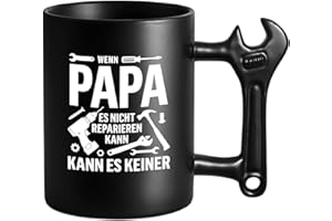 Papa Tasse mit Schraubenschlüssel Griff, Wenn Papa Es Nicht Reparieren Kann Kaffeetasse für Vater Männer Geburtstagsgeschenk Weihnachten Vatertag Geschenk