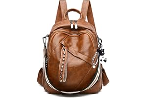 BUKESIYI Donna Borsa Zaino Elegante Zainetto Borse a Tracolla Zaini Antifurto Zainetti 2025 PU Pelle IT78196 Marrone