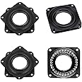 QYINXIU 4 Pcs Square Rotating Swivel Plate, Black Lazy Susan Turntable Bearing, 360° Rotating Lazy Susan Turntable Bearing - Perfect For Bar Stools, Chairs, And More