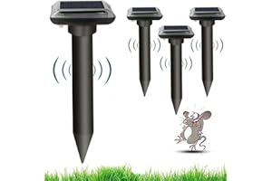 HONGXIAN Repellente per Anti talpe,Repellente per Serpenti,Repellente Solare per Talpe 4 Pezzi,Repellente per Gopher,Repellente ultrasuoni per Talpe,Repellente per Gopher, arvicola, Talpa, Marmotta