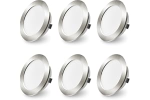 ALUSSO 6 x Foco LED Empotrable 12V Downlight Regulable 4W Empotrable LED 3000K Blanco Cálido 4000K Blanco Natural 6000K Blanco Frío IP44 Panel LED Interiors para Muebles Autocaravana Barco Cocina