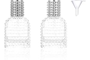 CATELL 2 Piezas Botellas de Perfume Atomizador Perfume Recargable Portátil Botella Vacío Pulverizador Perfume Recargable Cristal Botella de Perfume de Piña Oval para Uso Doméstico Viajes cosméticos, 30ml