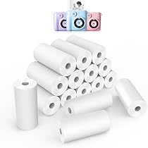 13 Rouleaux De Papier Thermique Pour Appareil Photo Enfant - 10 Blancs + 3 Colorés, Avec Feutres Et Stickers