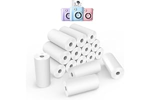 16 Rouleaux Papier Thermique pour Appareil Photo Enfant - Hikkon 56 mm Papier D'imprimante Thermique Blanc pour Enfants Caméras instantanées,Mini Imprimante, Imprimante Photo Portable (Blanc-16)