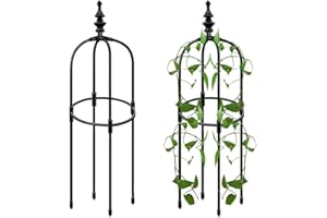 POLOGMASE Garden Obelisk Trellis - Metal Climbing Plant Support - Tower Vine Supports 90/120/150cm