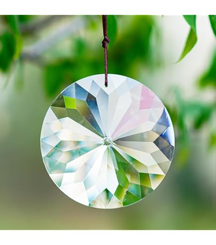 CARILLON A VENT,WHITE--Capteur De Soleil Géométrique En Cristal AB Transparent, Pour Fenêtres