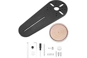 QWORK® Modello circolare per maschera di taglio circolare compatibile con la fresatrice per legno Bosch RT0700C DRT50 Makita GMR1 - Diametro di taglio da 1 cm a 34 cm