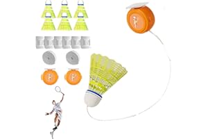 Donubiiu Badminton Rebound Trainer,Badminton Practice At Home,Badminton Single Training Kit,Badminton Single-Player Rebound Trainer