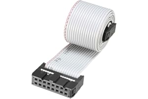 sourcing map Cable Plano IDC De 16 Pines Flexible Cinta Gris 48cm De Cable De Puente De Paso De 2,54 mm,1Pcs