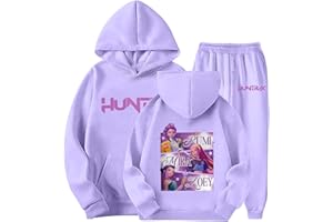 GÉNÉRIQUE Jogging Survêtement Ensemble 2 Pièces Kpop Demons Hunters Merch pour Fille Imprimés K-Pop Demon Hunter Huntrix Huntr/X Rumi Mira Zoey Pull à Manches Longues Kpop Witch Hauts Décontractés 2025