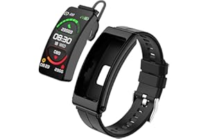 POCHY Pulsera inteligente con auriculares TWS BT 5.2 Pulsera inteligente 2 en 1 con Bluetooth for hombres Llamada Bluetooth Rastreador de ejercicios con monitor de ritmo cardíaco Presión arterial Música for