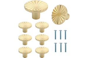 Gelewuld 6 Stück Runde Schrankknöpfe Möbelknöpfe knauf für Schrank Schrankgriffe Gold für Kleiderschrank, Schrank, mit einem Schrauben