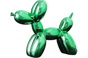 YOYUMI Escultura Perro Globo Chapado, Adorno de Lujo Esculturas, Estatua de Resina para decoración de Sala de Estar, Dormitorio y Oficina, Acabado Brillante, Verde 18 x 20 x 9 cm