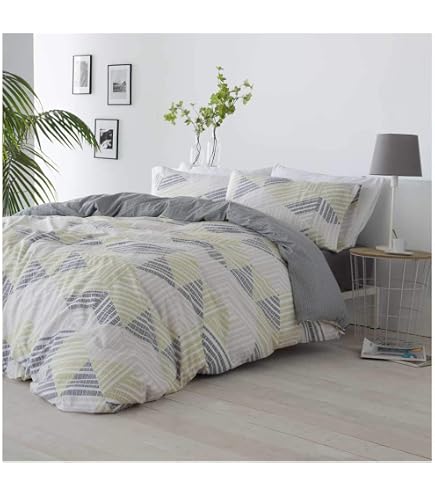 Copripiumino Microfibra Blu E Grigio Per Letto 180 Cm (260x240 Cm) - Chiusura Con Cerniera, Morbido E Facile Da Lavare