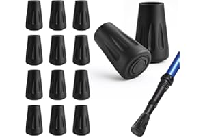 Muyohix 12 Stück Nordic Walking Stöcke Gummipuffer, Nordic Walking Pads Trekking Gummipuffer für die Meisten Walking Stöcke & Nordic Walking Stöcke(10-11mm)