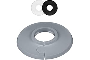 FUX 2 Stück Einzel Heizungsrohr Rosette, 8mm - 60,3mm, Heizung, Rohrabdeckung, Abdeckrosetten, Verkleidung, Heizkörper Rosetten, Polypropylen in Sonderfarben (16mm, RAL 7040)