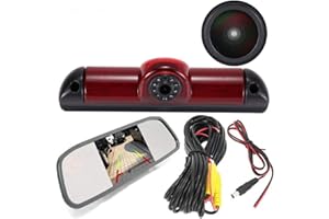 KALAKASS HD Auto IP68 Wohnwagen Rückfahrsystem Rückfahrkamera Bremslicht Bremsleuchte passend Mit Winkel verstellen Nachtversion kompatibel mit Van Dachkamera FIAT Ducato X250/ Peugeot Boxter/Citroen Jumper