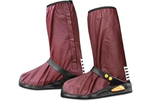 Ctrunit Waterproof Shoe Covers with Reflector,Non -Slip PVC Rain Boots Shoes with Zipper Rainproof Boots Cover Reusable & Foldable, Men Women Rain Feet Gaiters for Rain Mud Snow
