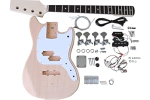 Coban Guitars DIY Bass Guitar 30" Scale Length MT1 Mahogany Hardware Chrome White Pickguard
