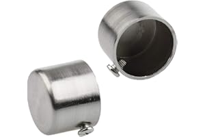 Tenlacum Metal Curtain Finials Ends Cap With Recess Brackets Design - 28mm Diameter(2 Pieces)