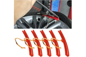 CGEAMDY 5PCS Car Tire Changer Guard, Tyre Wheel Changing Edge Savers Tool, Tire Changer Mount Guard, Avoid Scuffs for Bike Car by Tire Changing Removing Tools, Wheel Rim Edge Protector (Red)