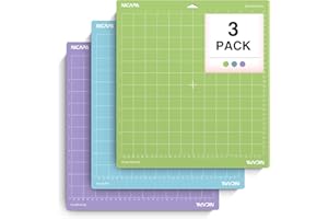 Nicapa Alfombrillas de corte de agarre variado para Cricut Maker 3 Explore Air 3/Air 2/Maker accesorios 3 unidades de 12 x 12 pulgadas, adhesivas, antideslizantes, duraderas