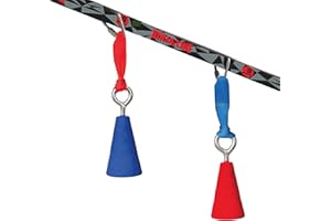 Slackers Ninja Cones – 2 griffige Kletter-Kegel aus Kunstharz Ø 6,4 cm –– Zubehör für Ninja-Parcours & Outdoor Training – inkl. Gurtbänder & Sicherheitskarabinern