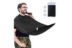 Showvigor Delantal de Hombres para Barba, Delantal para Barba Capa Impermeable y Antiadherente para Recoger los Pelos al Recortar la Barba, con 2 Ventosas