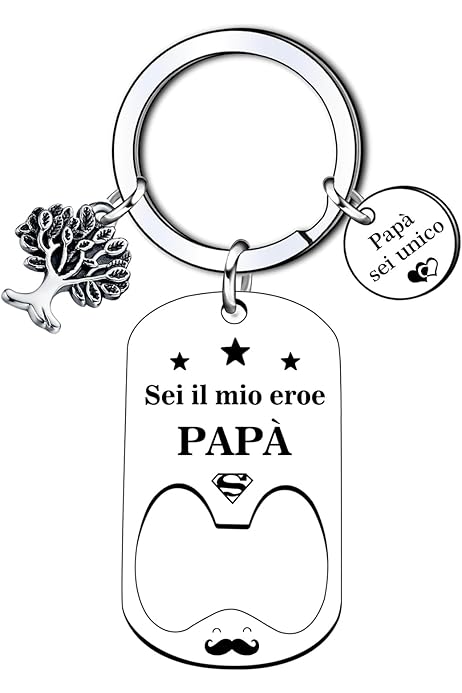 Portachiavi Per Papà Con Ciondolo Albero - Regalo Originale Per Compleanno O Festa Del Papà - Foto 2