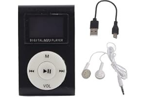 HAOWECIB Mini MP3, grabadora de Voz Reproductor de música portátil Ultraligero Radio FM para Exteriores (Negro)