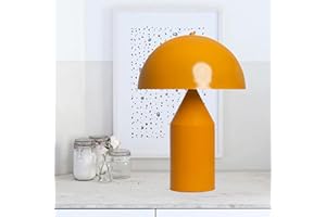 bamyum Lipeo Lámpara Retro Amarillo, E27 Lámpara Sobremesa Lámpara de Mesa Industrial Moderna Lámparas de Mesa de Metal Para Dormitorio Lámpara de Noche Decoración de Setas Para El Hogar…