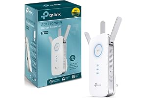 TP-Link RE450 AC1750 Gigabit Dualband WLAN Repeater (1300 Mbit/s (5 GHz) och 450 Mbit/s (2,4 GHz), AP-läge, signalstyrkeindikator, 1 Gigabit-port, WPS, lämplig för alla WLAN-enheter)