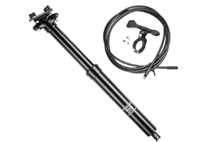 MEROURII Reggisella Bicicletta,Tubo Sella Telescopico Alluminio con Cavo Controllo Manuale per MTB Bici da Strada BMX (30,9/31,6x395mm/30,9/31,6x345mm)