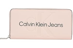 Calvin Klein Jeans Donna Portafoglio Sculpted Zip Around Mono con Scomparto Monete