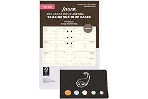 Blumie Shop Recharge Civile 2026 Horizontale Français 1 Semaine Sur 2 Pages Compatible Avec Filofax + 1 Index Adhésif Blumie (Pocket, Crème) 68235