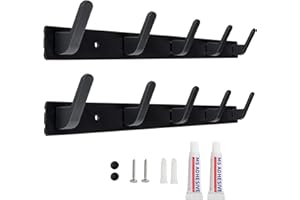 Sevenpers Percheros Pared, 2 piezas Perchero de Pared de Diseño Moderno con 5 ganchos para Entrada, Cocina, Baño, Dos Métodos de Instalación