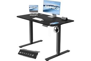 JUMMICO Escritorio Elevable Eléctrico 120x60cm Mesa Escritorio Elevable con Altura Ajustable Secretaria Elevatoria con Función de Memoria Mesa Regulable Altura con Gancho,Negro
