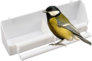 COMFORSO 2 Pcs Bird Feeders, Bird Feeding Dish, Plastic Food Feeder Cup with Compartment, Foods Dispenser Bowl Cup, Birds Cage Feeding Bowls, for Small Birds Parrots Cockatiel Budgie Food Container
