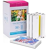 Replacement KP-108IN for Canon Selphy CP1300 Ink and Paper Set 3115B001(AA) for Selphy CP1500 CP1200 CP1000 CP910 CP Series P