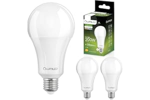 LUMILED A80 E27 żarówki LED, 3 sztuki, 24 W (zastępuje 200 W), 3452 lm LED 4000 K, neutralna biel, kąt świecenia 260°, żarówka energooszczędna, bez możliwości ściemniania, bez migotania