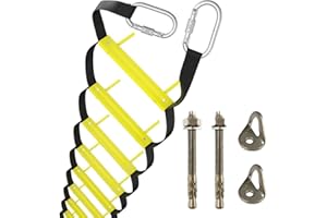 ISOP Escalera de Escape de Incendios 7,5 m 2 Pisos | Herramientas de Montaje Incluidas | Escalera de Cuerda de Escape de Incendios para Casas 2er Piso | Portátil, Plegable y Compacto