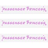 Passenger Princess Stickers, 3pcs Cute Funny Rearview Mirror Sticker Passenger Princess Sticker for Car Window Car Accessorie