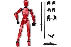 zykssy T13 Action Figure,T13 Action Figures 3D-Druck von Beweglichen Figuren mit Mehreren Gelenken,Roboter-Actionfigur,Multi-Jointed Movable 13 Articulated Robot Dummy Action Figures. (Hong)