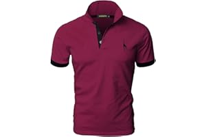 GNRSPTY Hombre Polo de Manga Corta Bordado de Ciervo Deporte Golf Camisa Poloshirt Negocios Camiseta de Tennis Verano T-Shirt