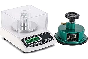 NEWTRY - Balanza Analítica Digital, 300g/0.001g, Balanza Electrónica de Precisión de Sobremesa, con Disco Ajustable de Muestreo y Cortador de Paño 100cm2 de 0-2mm, para Textil, Telas, Papel