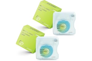 RAZOKO Coconut-Oil Infused Woven Dental Floss,Vegan and Cruelty-Free,Coconut 6 Month Supply (33 Yds x 2 Units) (Mint)