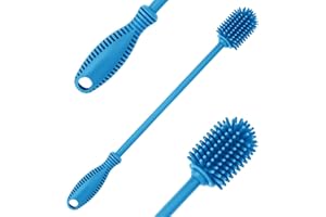 DDLUCK Flaschenbürste Silikon Baby,31cm Flaschen flaschenreiniger Brush isolierflasche babyflaschen bürste,Water Bottle Flasche Cleaner für trinkflasche Glas wasserflasche sportflasche thermoskanne(Blau)