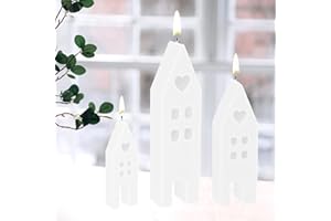 YIJIUBA Silikonform Weihnachten,Silikonformen Gießformen Häuser Kerzenformen,3 Stk Silikonform Haus Kerzenhalter mit Fenster,Epoxidharz Formen Haus giessformen silikon für Silikonform Halloween Weihnachten